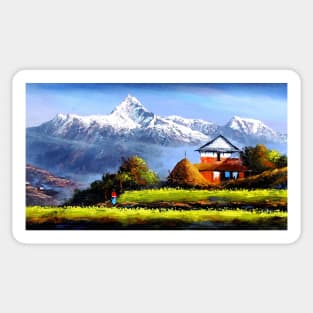 Panoramic View Of Beautiful Everest Mountain Sticker